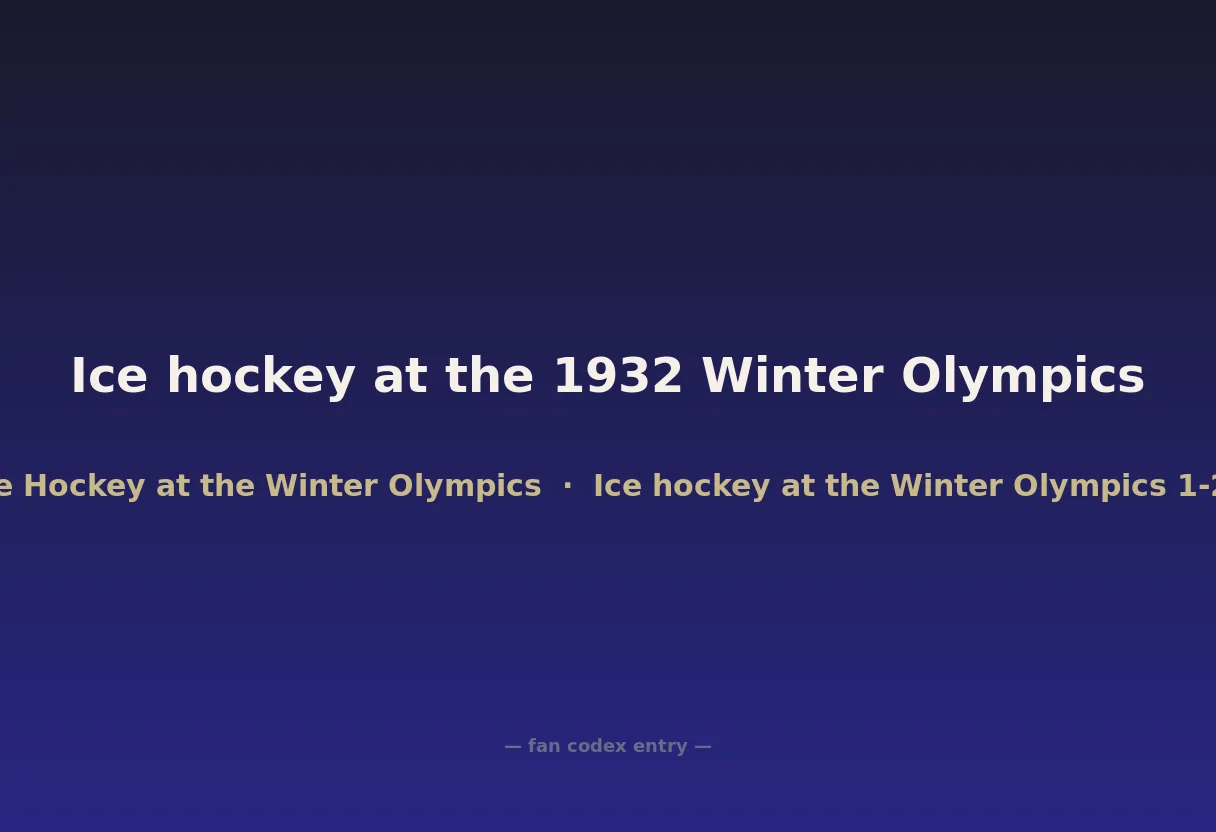 Ice hockey at the 1932 Winter Olympics